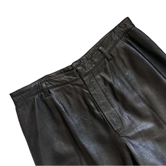 Company Ellen Tracy Black High Waisted Leather Pants Size 4 - Picture 2 of 7